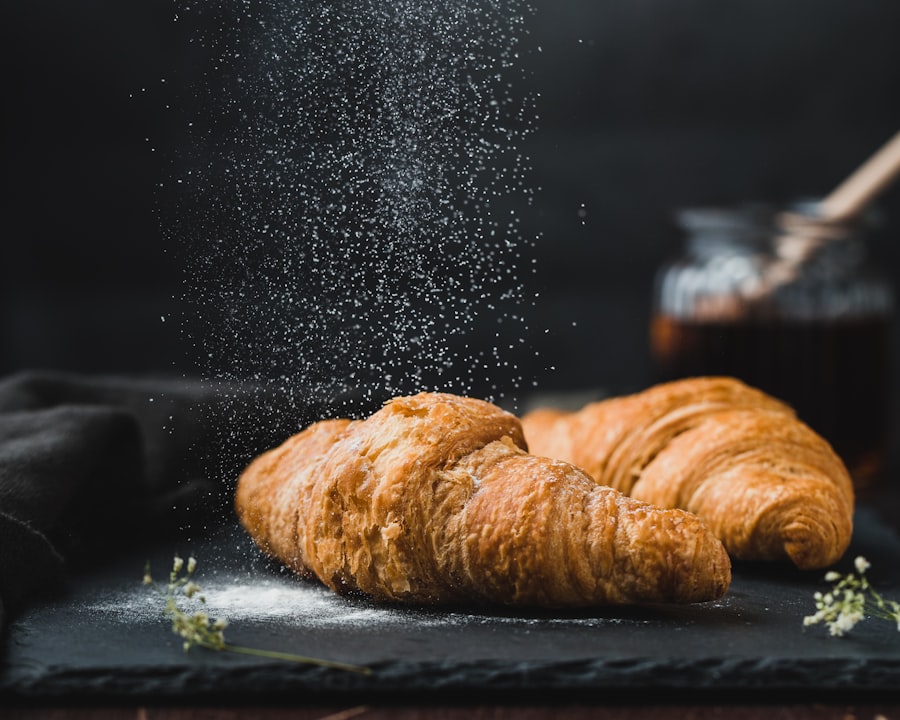 Golden flaky butter croissant at The Bakest, Okhla